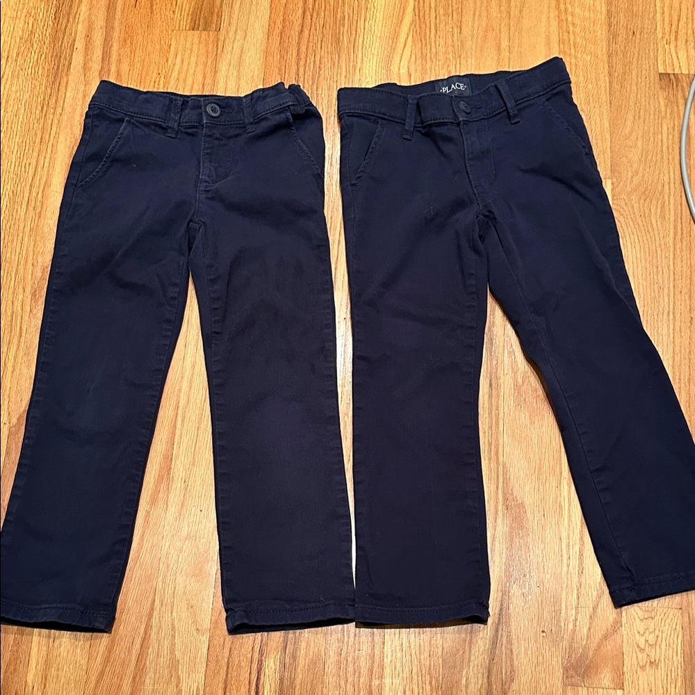 The Children's Place Girls 5 Navy Dark Blue Adjustable Waist School Uniform Pant